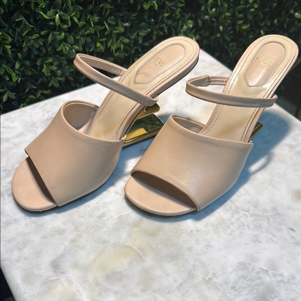 Fendi Tan Heels Sleek Modern Design